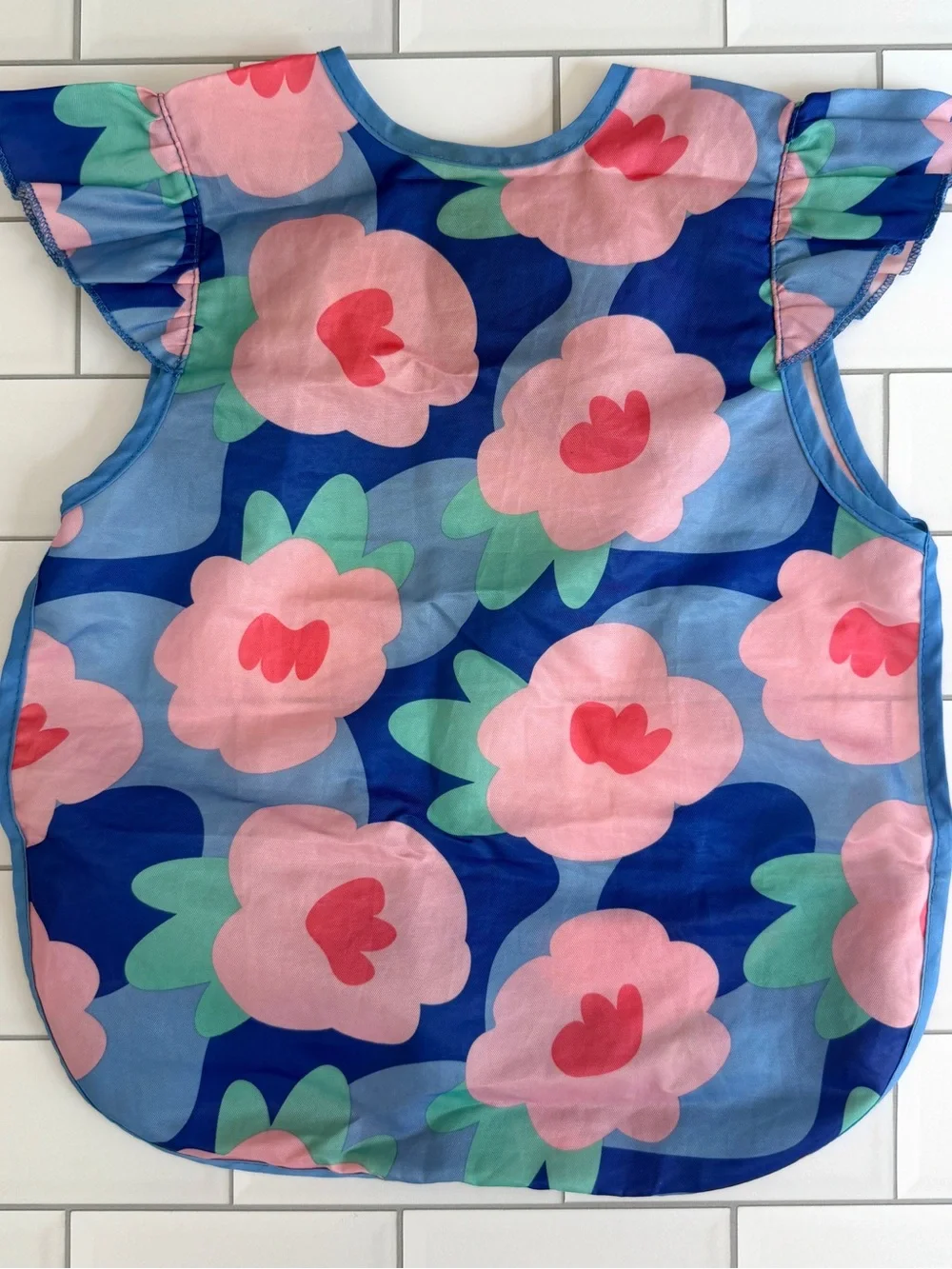 6-24M🫟 Tiny Twinkle 5 Pack Waterproof Ruffle Apron Bibs Solids Floral Checkered